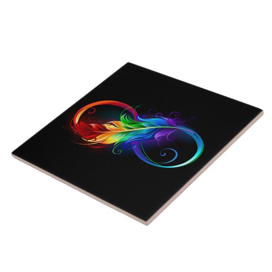 Infineensymbool met regenboogvanger tegeltje (Zijkant)