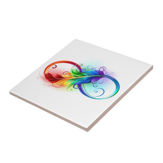 Infineensymbool met regenboogvanger tegeltje (Zijkant)