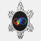 Infineensymbool met regenboogvanger tin sneeuwvlok ornament (Rechts)