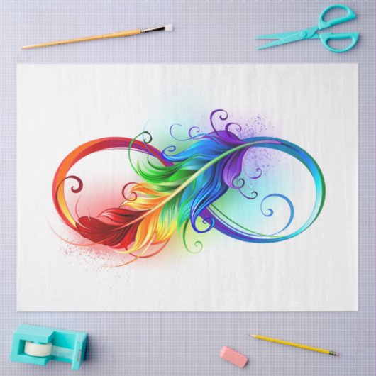 Infineensymbool met regenboogvanger tissuepapier (Craft)