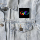 Infineensymbool met regenboogvanger vierkante button 5,1 cm (In situ)