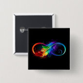 Infineensymbool met regenboogvanger vierkante button 5,1 cm (Voorkant /achterkant)