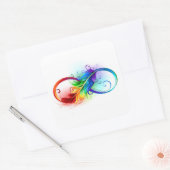 Infineensymbool met regenboogvanger vierkante sticker (Envelop)