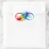Infineensymbool met regenboogvanger vierkante sticker (Tas)