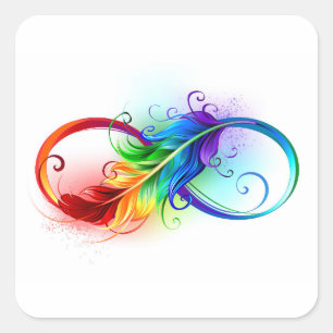 Infineensymbool met regenboogvanger vierkante sticker