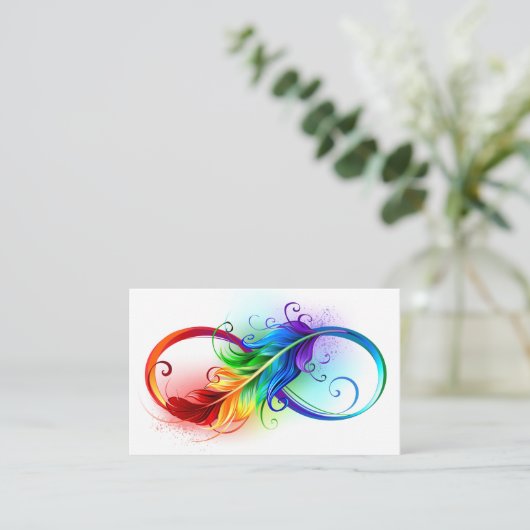 Infineensymbool met regenboogvanger visitekaartje (Staand voorkant)