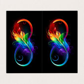 Infineensymbool met regenboogvanger visitekaartje (Buitenkant ongevouwen)