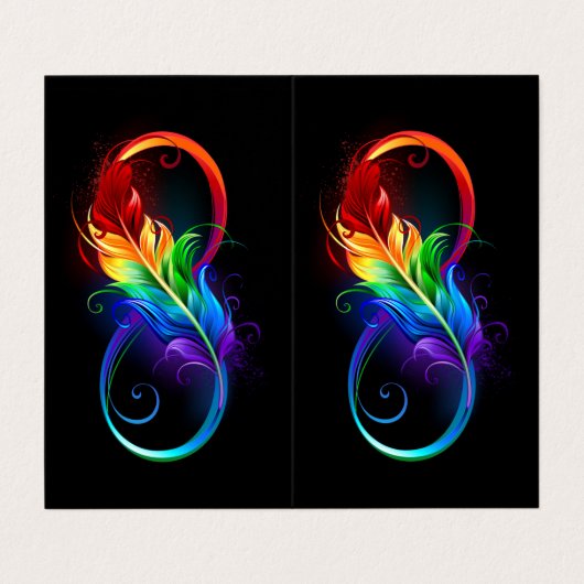 Infineensymbool met regenboogvanger visitekaartje (Buitenkant ongevouwen)