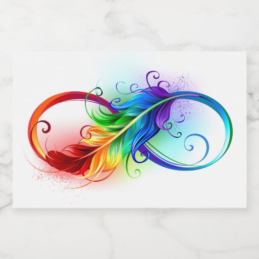 Infineensymbool met regenboogvanger voedselcontainer etiket (Enkel label)