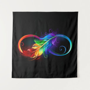 Infineensymbool met regenboogvanger wandkleed