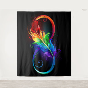 Infineensymbool met regenboogvanger wandkleed