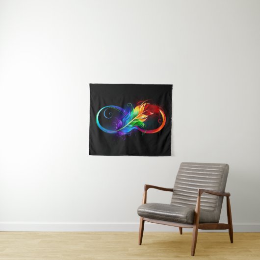 Infineensymbool met regenboogvanger wandkleed (In Situ (horizontaal))
