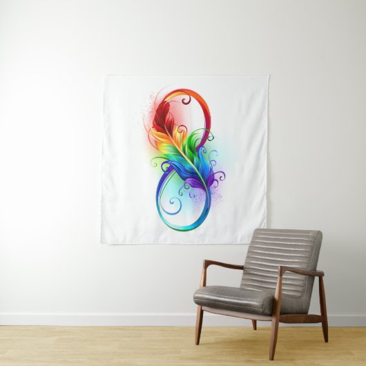 Infineensymbool met regenboogvanger wandkleed (In Situ (horizontaal))