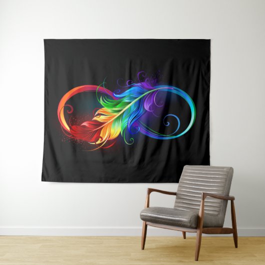 Infineensymbool met regenboogvanger wandkleed (In Situ (horizontaal))