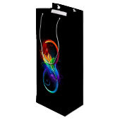 Infineensymbool met regenboogvanger wijn cadeautas (Achterkant Gekanteld)