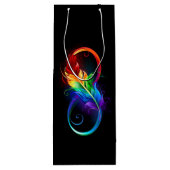 Infineensymbool met regenboogvanger wijn cadeautas (Achterkant)