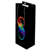 Infineensymbool met regenboogvanger wijn cadeautas (Voorkant Gekanteld)