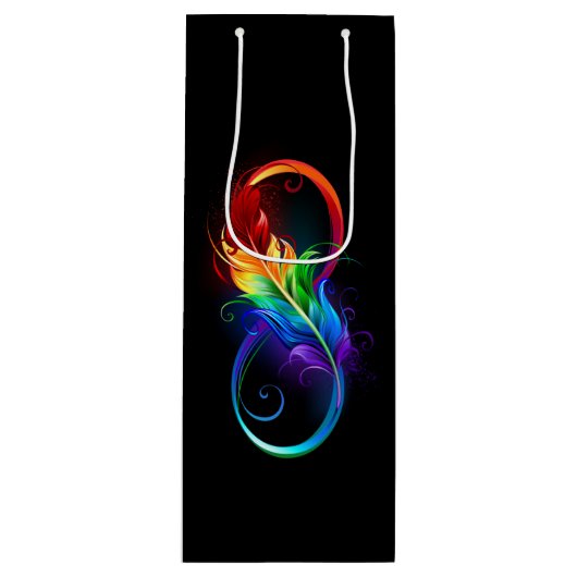Infineensymbool met regenboogvanger wijn cadeautas (Voorkant)