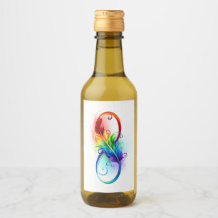 Infineensymbool met regenboogvanger wijn etiket