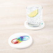 Infineensymbool met regenboogvanger zandsteen onderzetter (Zijkant)