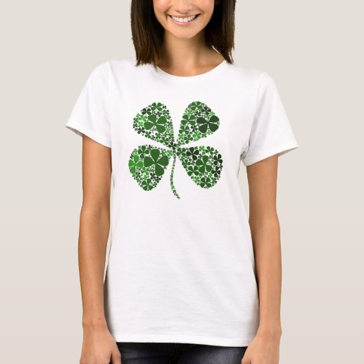 Infinentelijk Lucky Four Leaf Clover T-shirt (Voorkant)