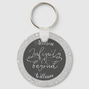 Infineste en Beyond Love Couples Silver Glitter Sleutelhanger