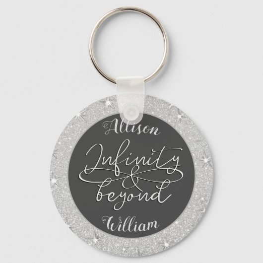 Infineste en Beyond Love Couples Silver Glitter Sleutelhanger (Voorkant)
