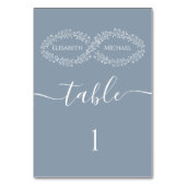 Infineste stoffige blauwe botanische romantische e kaart (Achterkant)