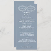 Infineste stoffige blauwe botanische romantische e menu (Voorkant / Achterkant)