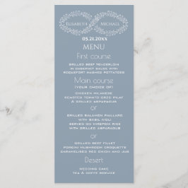 Infineste stoffige blauwe botanische romantische e menu