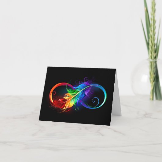Infineste symbool met regenboogvanger bedankkaart (Voorkant)