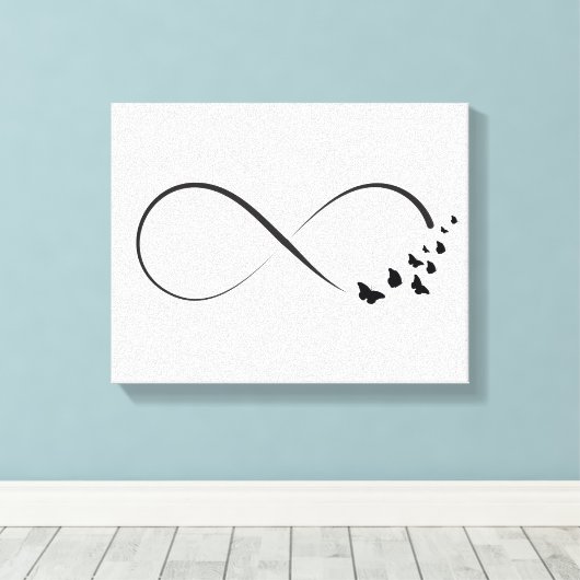 Infineste vlindersymbool canvas afdruk (Insitu (Houten vloer))