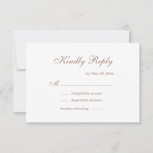 Infinesymbool Gold White Grey bruiloft RSVP Kaart (Achterkant)