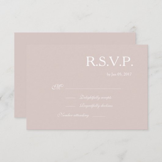 Infineteken teken chic light blush white bruiloft  kaart (Voorkant / Achterkant)