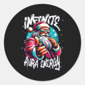 Infinite Aura Energy And Sigma Rizzmas  Ronde Sticker (Voorkant)