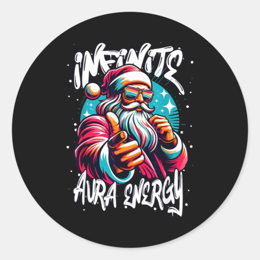 Infinite Aura Energy And Sigma Rizzmas  Ronde Sticker (Voorkant)
