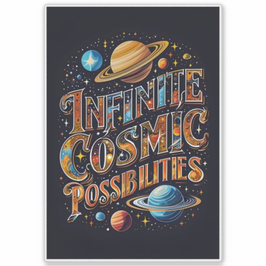 Infinite Cosmic Possibilities – Colour Burst Sticker (Voorkant)