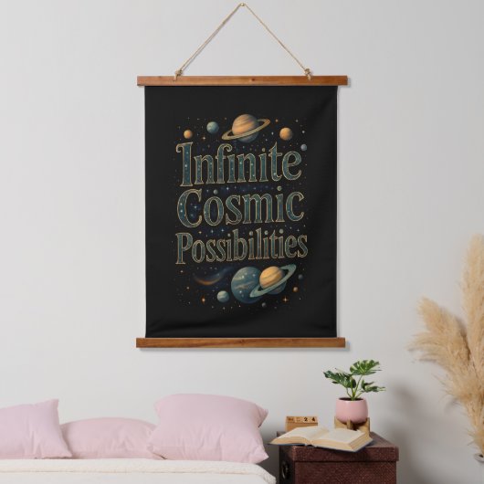 Infinite Cosmic Possibilities Cosmic Green Hangend Wandkleed (Slaapkamer)