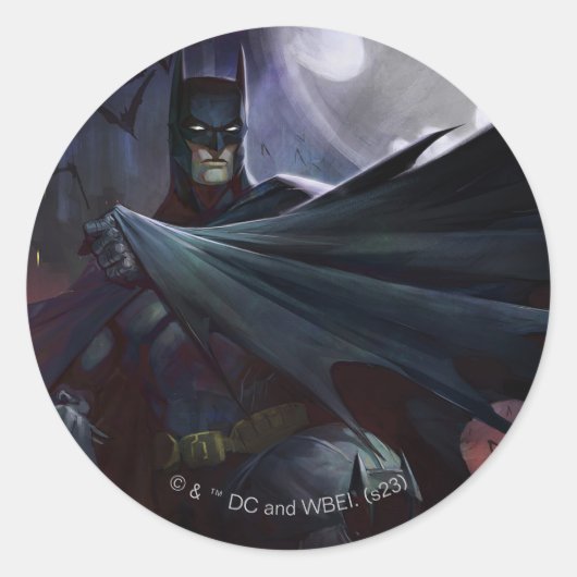 Infinite Crisis Batman Illustratie Ronde Sticker (Voorkant)