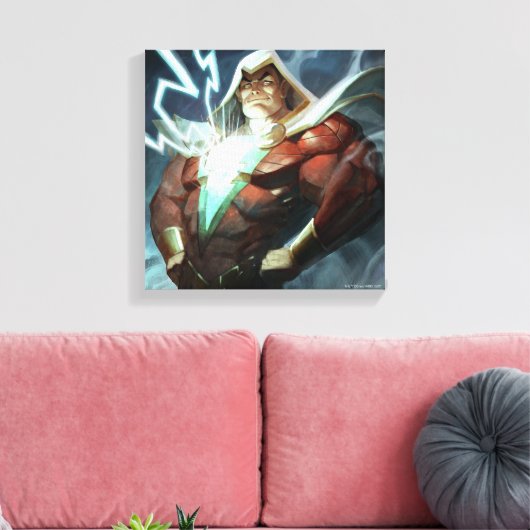 Infinite Crisis Shazam illustratie Canvas Afdruk (Insitu (Woonkamer))