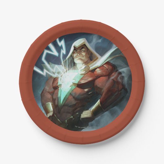 Infinite Crisis Shazam illustratie Papieren Bordje (Voorkant)
