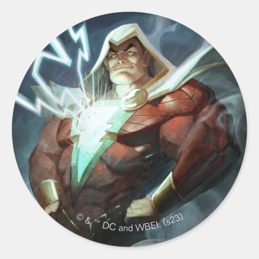 Infinite Crisis Shazam illustratie Ronde Sticker (Voorkant)