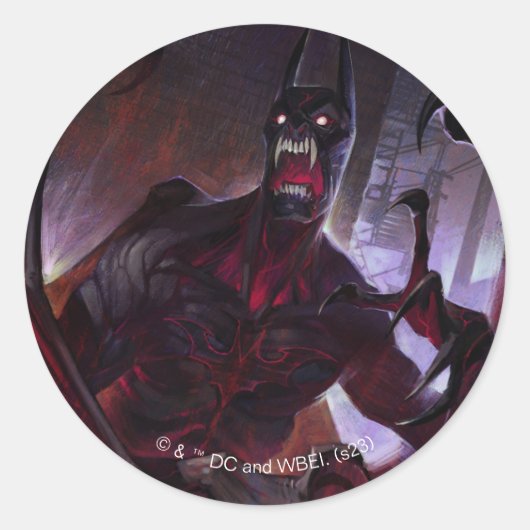 Infinite Crisis Vampire Batman Illustratie Ronde Sticker (Voorkant)
