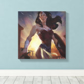 Infinite Crisis Wonder Woman Illustratie Canvas Afdruk (Insitu (Houten vloer))