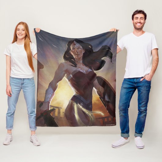 Infinite Crisis Wonder Woman Illustratie Fleece Deken (In situ)