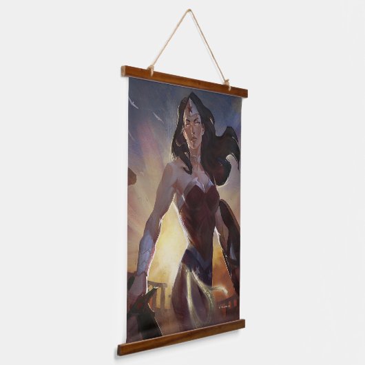 Infinite Crisis Wonder Woman Illustratie Hangend Wandkleed (Gebogen)