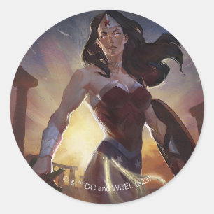 Infinite Crisis Wonder Woman Illustratie Ronde Sticker