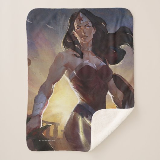 Infinite Crisis Wonder Woman Illustratie Sherpa Deken (Voorkant)