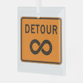 Infinite Detours Sign Cycling Glas Ornament (Voorkant links)