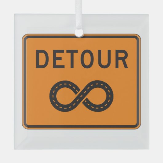 Infinite Detours Sign Cycling Glas Ornament (Voorkant)